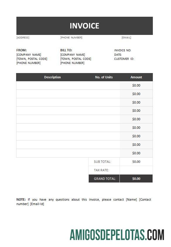 Fatura Gratuita amostra